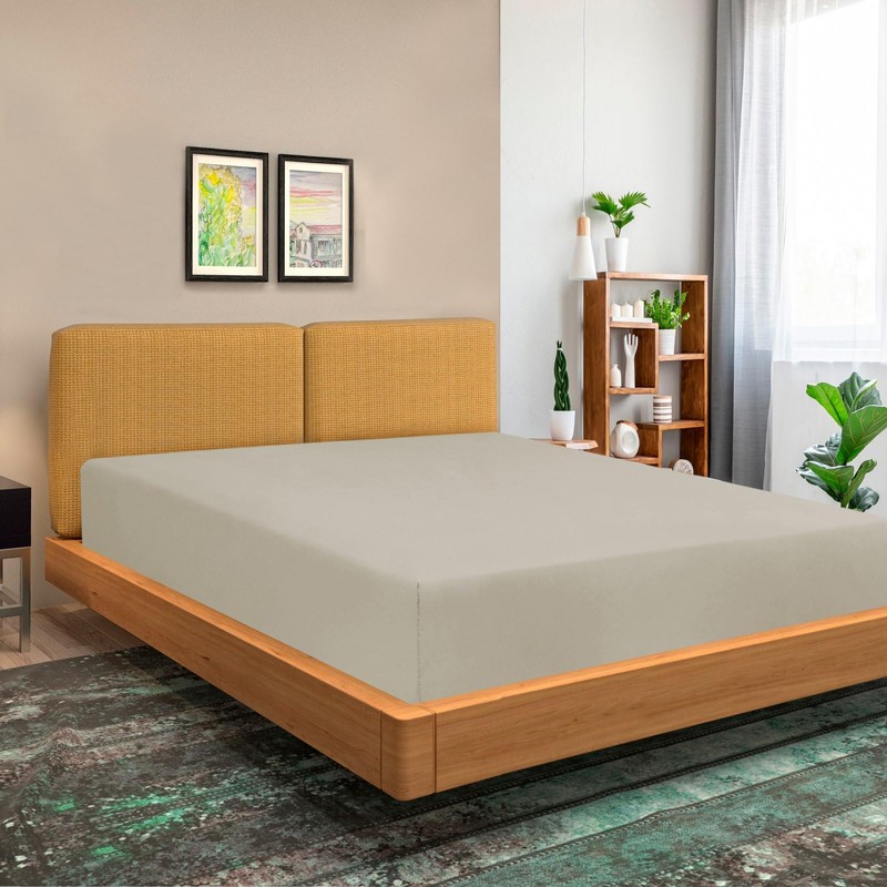 Soroor® Bedding & Linen | Microfibre Single Fitted Sheet, Beige