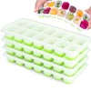 4 Pack Silicone stackable Ice Cube Trays, Reusable Flexible Silicone