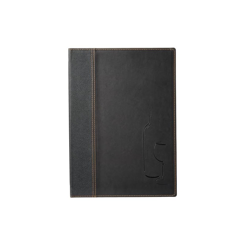 Securit Trendy Faux Leather A4 Beverage Menu Holder with 2