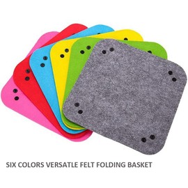 OliviaLiving Felt Valet Tray, Fold Felt Desktop Storage Basket Makeup Organizing Basket for Home Office Writing Desk Lovely Caddy Containers (Multi-Color,6-Pack)