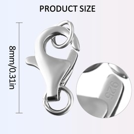 Lobster Clasps 925 Sterling Silver 5 Sets Jewelry Making Kit Premium Quality Necklace & Bracelet Clasps for DIY Jewelry Repair Tarnish-Resistant Sterling Silver Clasps for Professional & Home Crafting