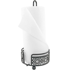 Southern Homewares Countertop Paper Towel Holder or Dispenser Patterned Metal Black Rustic Victorian like Wrought Iron