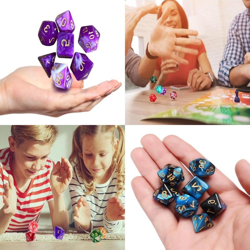 HUIKKJP Dice Polyhedral Dice Dice Set 3 Colors 21pcs D20