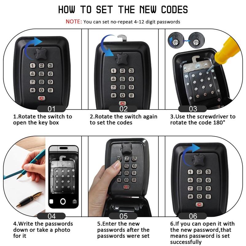 Kizaten Key Safe Wall Mounted,Key Lock Box Wall Mounted Outside