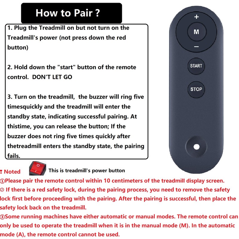 Replacement Remote Control for Yagud Walking Pad Treadmill ZF0301