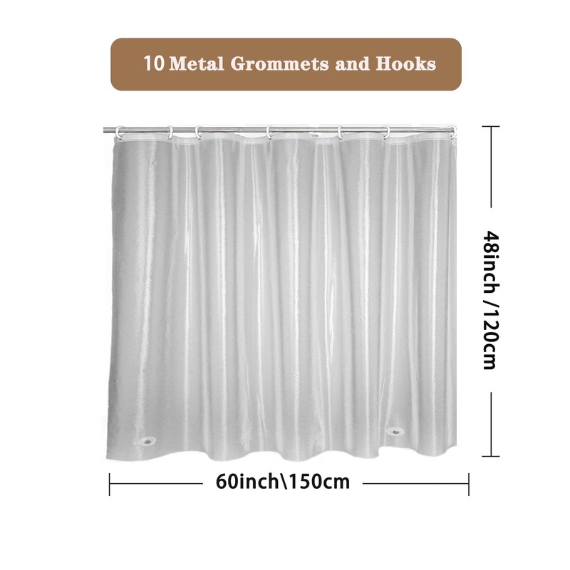EMLTHORY Short Shower Window Curtain Waterproof Plastic Heavy Duty Vinyl