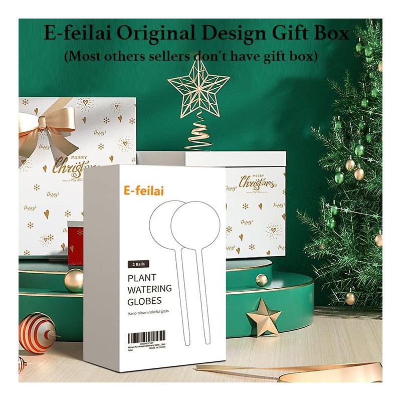 E-feilai - Large Glass Watering Globes for Gift, Self-Watering Bulbs