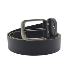 NK Belt GmbH #BR-01 Men's Leather Belt Made in Germany Black Buffalo Leather Suit Jeans Belt 38 mm Wide, black