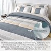 RYNGHIPY Queen Size Comforter Set Beige Grey Striped Men Boys