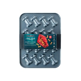 Nordic Ware Formed Puppy Love Treat Pan with Mix, 16 Cavities, Twilight Blue
