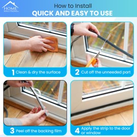 Home Solutions™ Front Door Draft Excluder For Doors & Draught Excluder For Windows - 5M(L) x 9MM(W) x 9MM(T) - Draught Excluder For Doors, Window Draft Excluder Tape For Windows (Grey)