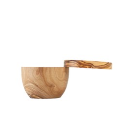 Generic Olive Wood Handcrafted Salt Keeper Box and Spice Jar with Magnetic Pivoting Lid