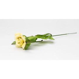 Cosmos Gifts Fine Porcelain Yellow Stem Rose Figurine Set of 2 (2 Pieces Set), 13-1/2" H