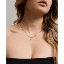 LUUK LIFESTYLE Modern Stainless Steel Necklace with Pendant, 50 cm Adjustable Length, Jewelry Gift for Best Friend, Surfboard, Gold