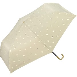 Wpc. 801-17387-102 Parasol Folding Umbrella, Light Shielding Gold Line Margaret, Mini, Beige, 100% Light Shield, 100% UV Protection, UPF50+, Rain or Shine, 21.7 inches (55 cm), Women's, Floral