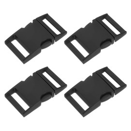 PATIKIL Metal Buckle, 4 Pack Quick Side Release Clips for Luggage Belt Strap Backpack Webbing(1.2" x 2", Black)