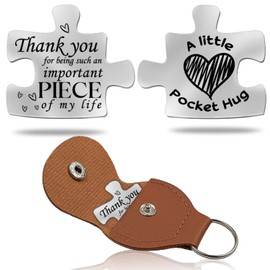 Pocket Hug Token - Teacher Appreciation Gifts - Encouragement Long Distance Relationship Keepsake Double Sided Inspirational Pocket Hug Token with Keychain