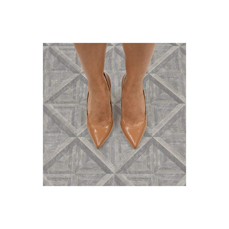 FloorPops FP3295 Townhouse Peel & Stick Floor Tiles, Grey