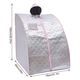 XUFOPLY Portable Steam Sauna, 110V 1000W Personal Indoor Sauna Tent 2L Folding Steam Sauna Box with Steam Generator & Remote Control for Home (Silvery)