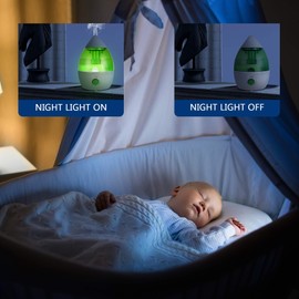 TRY & DO Small Plant Humidifier Indoor Up to 12 Hours 1L Air Humidifier With Optional Night Light 360° Nozzle Humidifiers for Bedroom