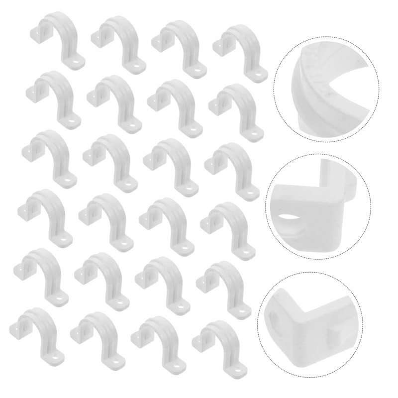 COHEALI 60pcs PVC Insulated Flame Retardant Pipe Clamp Bracket Support