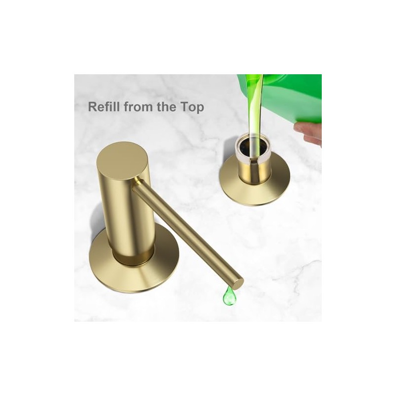 Samodra Sink Soap Dispenser, Metal Pump Head Liquid Lotion Countertop