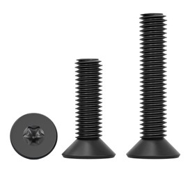 SHUNCHG 20 pcs M8x20mm Countersunk Screws, M8 Flat Head Machine Bolts 20mm, A2 Stainless Steel Torx Drive Hex Socket Countersunk Screws for Furniture, Wood, Black