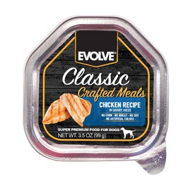 Evolve Pet Food Classic Crafted Meals Chicken Recipe Dog Food 3.5 Ounce (Pack of 15)