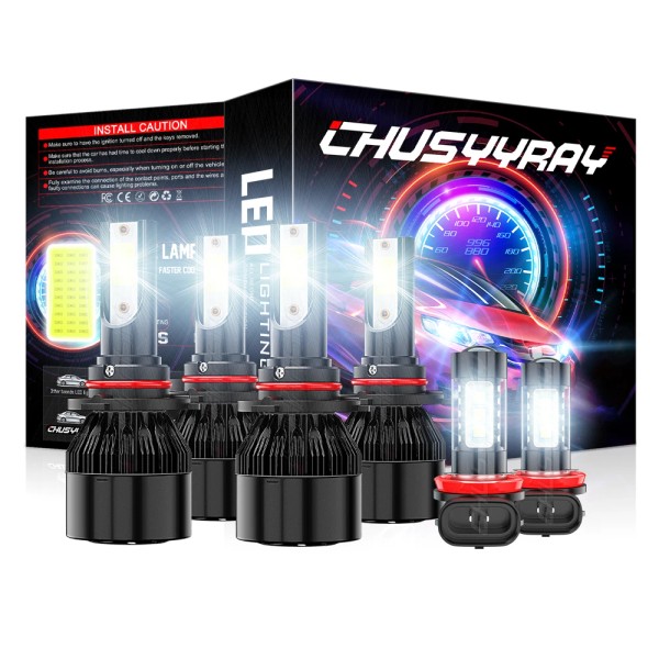 CHUSYYRAY Combo 9005+9006+H11 LED Headlight Kit Fog light Bulbs High