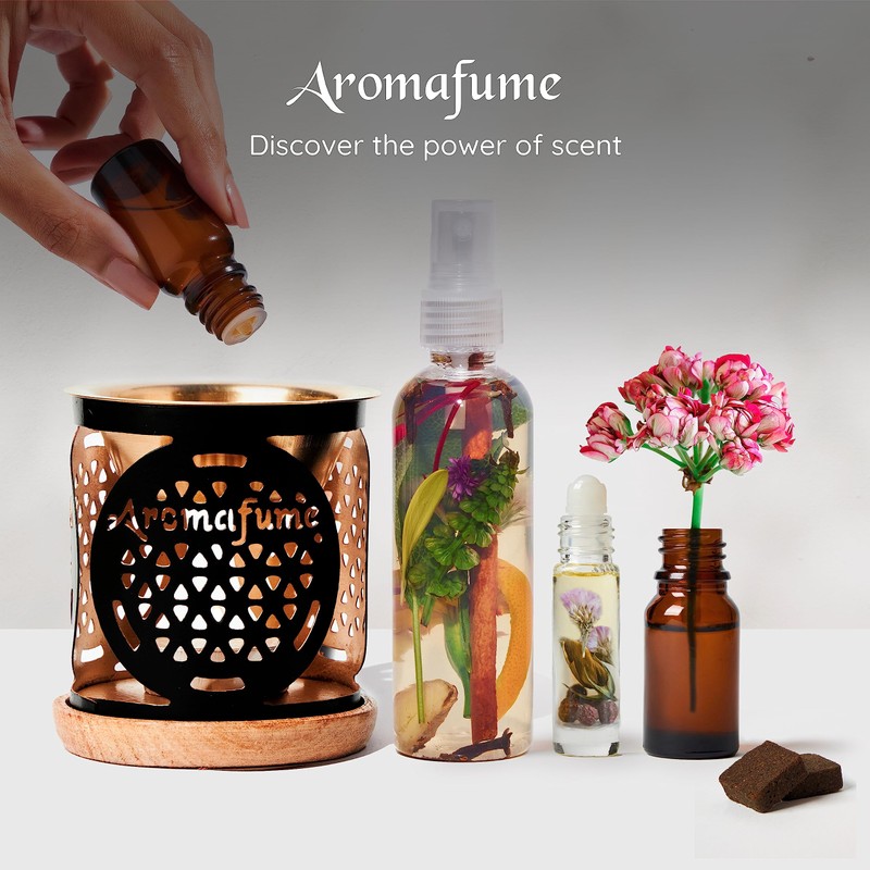 Aromafume Exotic Essential Oil Burner|Oil Diffuser with Candle| Brass