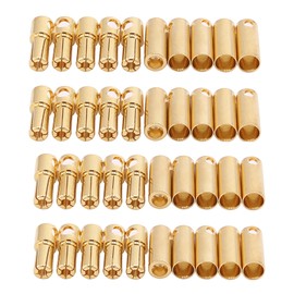 OliYin 20 Pairs 5.5mm Gold Plated Bullet Male and Female Banana Connectors Plugs for DIY RC Battery ESC Motor(5.5mm)