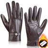 MAGILINK Genuine Sheepskin Leather Gloves for Men, Winter Warm Touchscreen