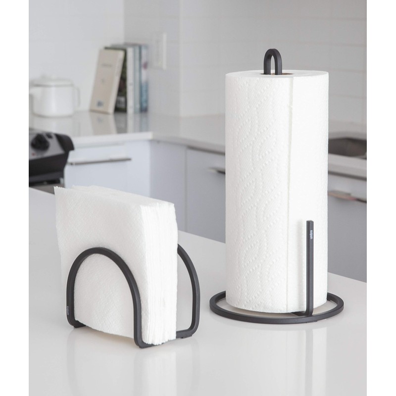 Umbra 1005748-040 Squire Napkin Holder, Stainless Steel, Black