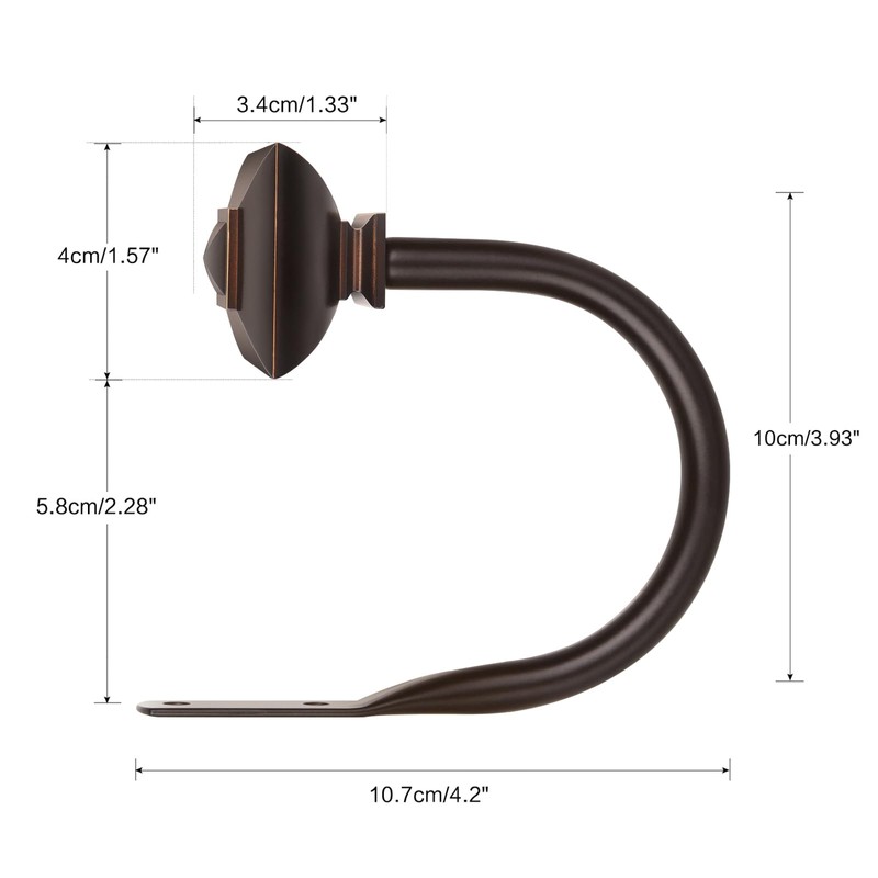 KAMANINA - Retenedor de cortina, acabados cuadrados, bronce, pequeño, 2