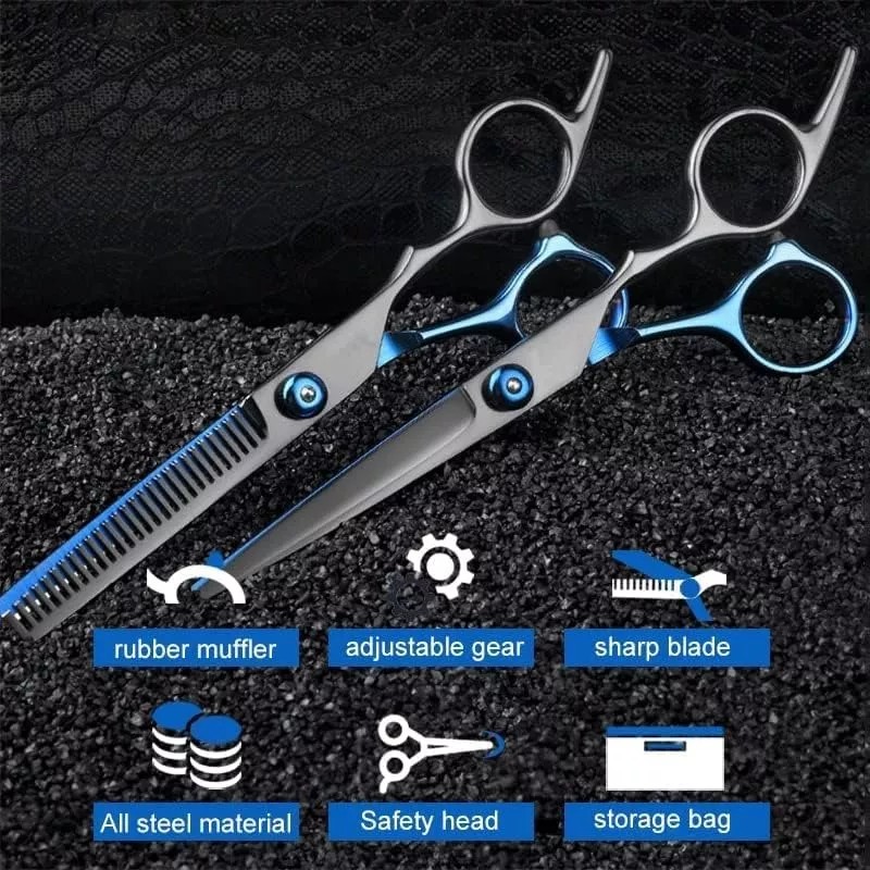 Paquete Tijeras Barbero Profesionales Tornasol Para Salon