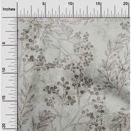 oneOone Cotton Cambric Light Gray Fabric Asian Fabric for Sewing Printed Craft Fabric by The Yard 56 Inch Wide
