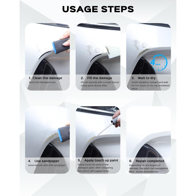 PARTS4EV Silver Lining Metallic(1J4) Touch Up Paint Repair Kit Compatible