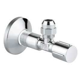 Grohe 22037000 Corner Valve Safety Technology with Roughened Thread Wall Connection 1/2 Inch, Outlet 3/8 Inch