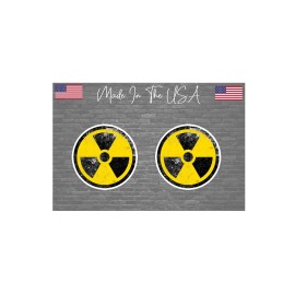 TheStickySide x2 Nuke Radio Active Sticker Decal - Distressed Radiation Warning 4"