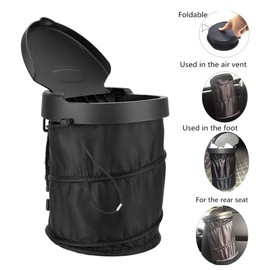 Cubeta de Basura para Coche Plegable con Tela Oxford 600D Bolsillos de Almacenamiento A Prueba de Derrames Portátil para Familia, Viajes, Uso Diario