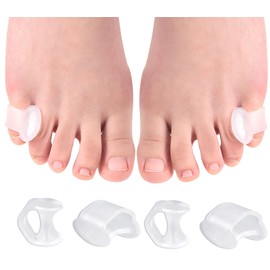 Toe Separators, Gel Toe Separators, Small Bunion Corrector to Prevent Friction and Pressure Relief (Pack of 4)