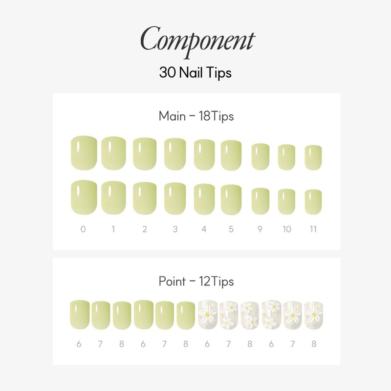 DASHING DIVA Magic Press Flower Ring, Nail Tips, 30 Tips,