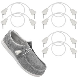 UamGlsob 3 Pairs Elastic Shoe Laces for Shoes, Bungee Stretchy Shoelaces No Tie, Shoe Strings Replacement Stretch Speed Laces (White, 12"/30cm)