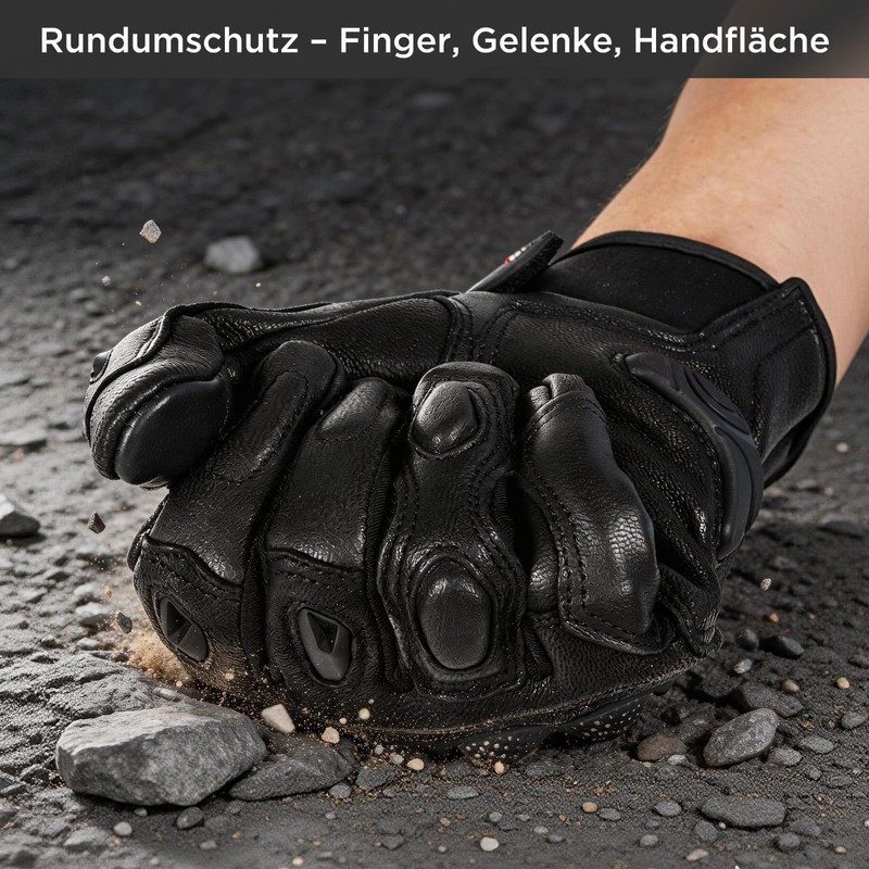 evermotor Winter Motorcycle Gloves, Goat Leather, Touchscreen Gloves, Waterproof, Certified,