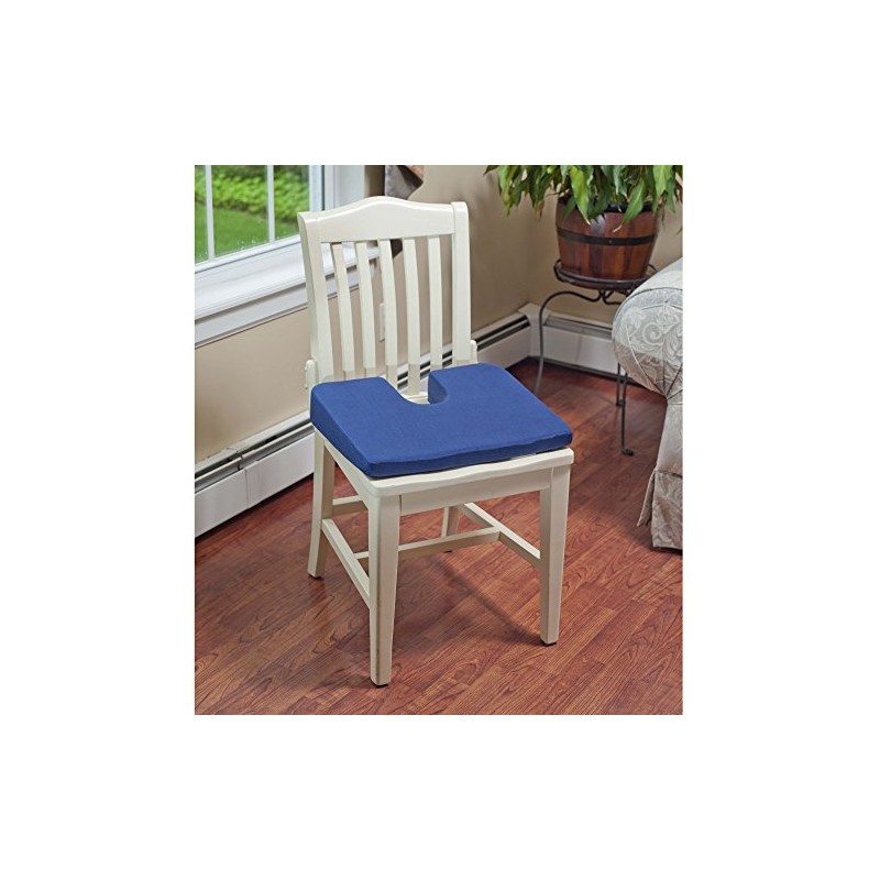 Drive Medical RTL1491COM Compressed Coccyx Cushion, Blue, One-Size