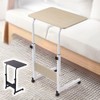 Japard TV Tray Slide Table with Wheels, Mobile Table for