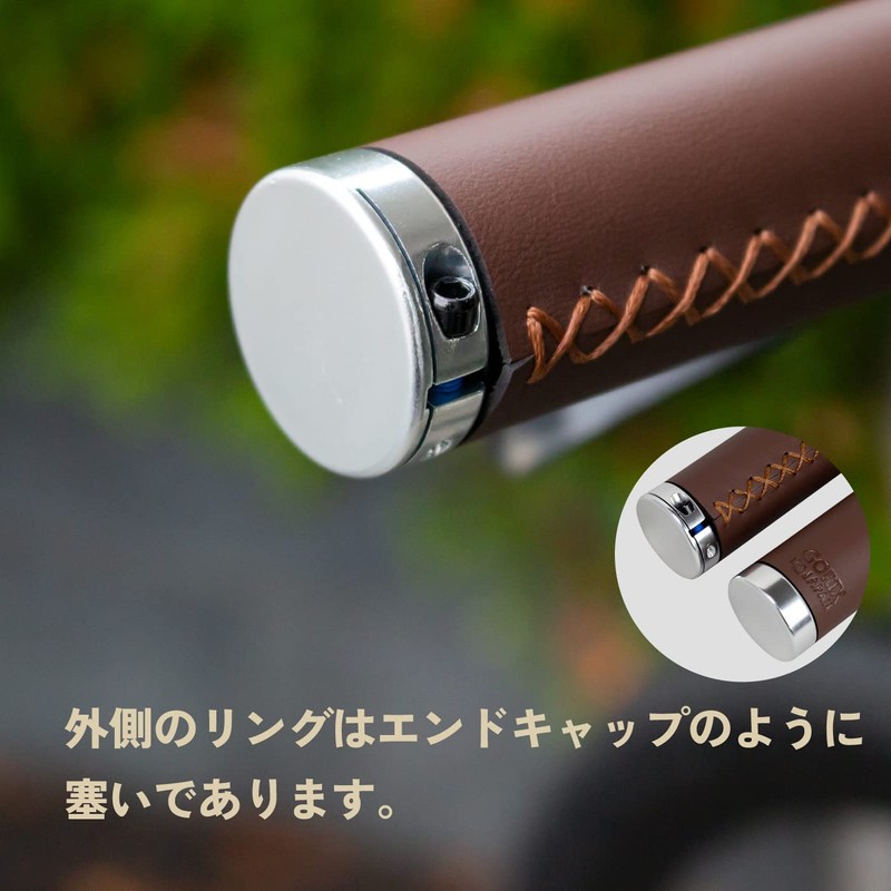 GORIX (GX-500-LXS) Bicycle Leather Grip Leather Grip Brown (GX-500-LXS) Antique