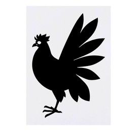 Azeeda 'Hahn-Silhouette' Temporäres Tattoo - Hautfreundlicher & Ungiftiger Abziehbild · Wasserfest (TO00067725)