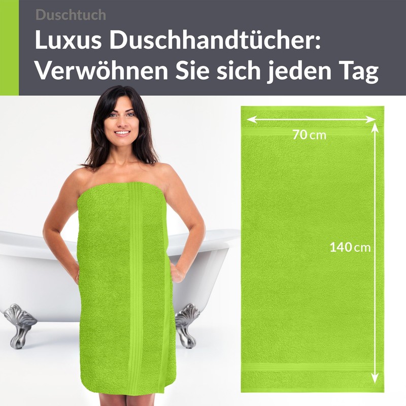 Lashuma Linz Beach Towel Apple Green Cotton Bath Towel for