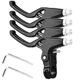 2 Pair Mountain Bike Brake Levers, Lightweight Aluminum Alloy Bicycle V-Brake Handlebar with Hex Key, 2.2cm I.D. Universal Bike Brake Handle for Cycling, Road Bikes, MTB, Ergonomic Design (Black)